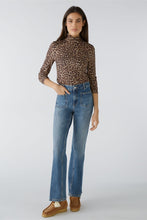 Load image into Gallery viewer, Oui Leopard Print Mesh Turtleneck
