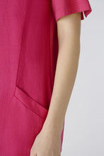 Load image into Gallery viewer, Oui Short Sleeve Linen Jersey Dress in Raspberry

