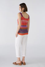 Load image into Gallery viewer, Oui Linen Knit Sleeveless Top in Pink Green
