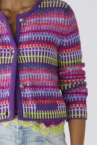 Oui Knit Cardigan in Purple Multi
