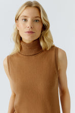 Load image into Gallery viewer, Oui Sleeveless Turtleneck in Camel