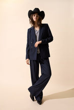 Load image into Gallery viewer, Oui Jersey Blazer in Navy Pinstripe