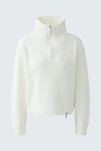 Load image into Gallery viewer, Oui Cotton Zip Sweater in Gardenia