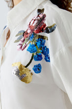Load image into Gallery viewer, Oui Blouse with Floral Sequins