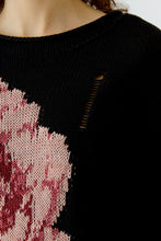 Load image into Gallery viewer, Oui Flower Sweater in Black