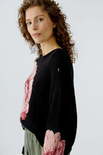 Load image into Gallery viewer, Oui Flower Sweater in Black