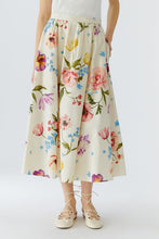 Load image into Gallery viewer, Oui Printed Floral Midi Skirt