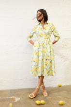 Load image into Gallery viewer, Oui Lemon Print Cotton Dress in Light Green/Yellow