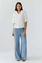 Load image into Gallery viewer, Oui Palazzo Soft Denim Pants in Blue