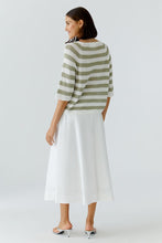 Load image into Gallery viewer, Oui Linen Sweater in White/Green
