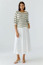 Load image into Gallery viewer, Oui Linen Sweater in White/Green