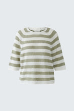 Load image into Gallery viewer, Oui Linen Sweater in White/Green