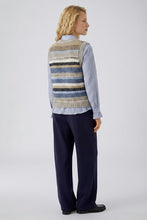 Load image into Gallery viewer, Oui Knit Multi Vest in Light Brown/Blue