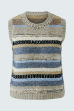 Load image into Gallery viewer, Oui Knit Multi Vest in Light Brown/Blue