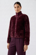 Load image into Gallery viewer, Oui Knitted Fur Cardigan in Bramble Berry
