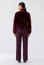 Load image into Gallery viewer, Oui Knitted Fur Cardigan in Bramble Berry