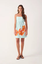 Load image into Gallery viewer, Dress To Blue Lírios Straight Neckline Cotton Mini Dress