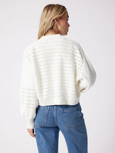Not Shy Zina Cotton Cardigan in White
