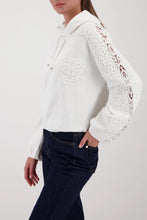 Load image into Gallery viewer, Monari Cotton Sweater with Lace Insert