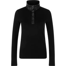 Load image into Gallery viewer, Marc Cain Ribbed Shirt With Shiny Collar in Black