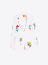 Load image into Gallery viewer, Vilagallo Sophia Embroidered Jacket in White