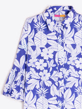 Load image into Gallery viewer, Vilagallo Ada Dress in Blue Tropical Print