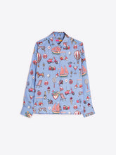 Load image into Gallery viewer, Vilagallo Isa Printed Shirt in Blue