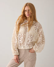 Load image into Gallery viewer, Summum Lace Bomber Jacket in Cream