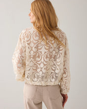 Load image into Gallery viewer, Summum Lace Bomber Jacket in Cream
