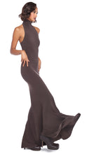 Load image into Gallery viewer, Norma Kamali Halter Turtle Fishtail Gown in Chocolate
