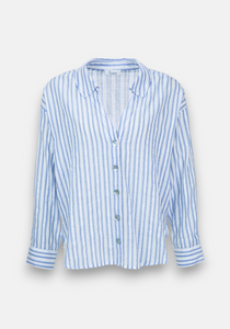 Princess Goes Hollywood Striped Cotton Shirt in Sky Blue