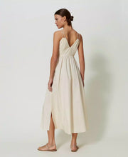 Load image into Gallery viewer, Twinset Cotton Poplin Dress in Parchment
