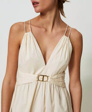 Load image into Gallery viewer, Twinset Cotton Poplin Dress in Parchment