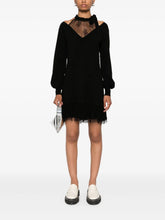 Load image into Gallery viewer, Twinset Knit Dress with Lace in Black