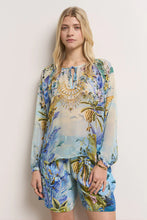Load image into Gallery viewer, Princess Goes Hollywood Silk Blouse in Hawaii Blue