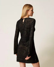 Load image into Gallery viewer, Twinset Baroque Jacquard Knit Dress in Black