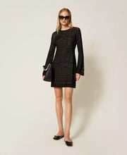 Load image into Gallery viewer, Twinset Baroque Jacquard Knit Dress in Black
