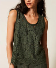 Load image into Gallery viewer, Twinset Lace Top in Thyme