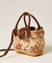 Load image into Gallery viewer, Twinset Wicker Shoulder Bag with Pouch