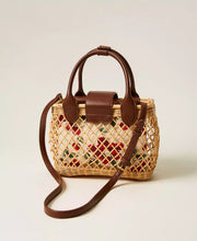 Load image into Gallery viewer, Twinset Wicker Shoulder Bag with Pouch