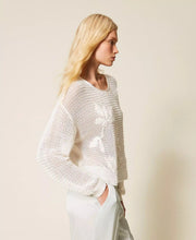 Load image into Gallery viewer, Twinset Mesh Embroidered Sweater in Lily