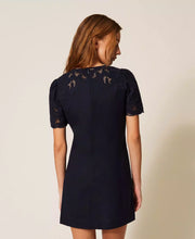 Load image into Gallery viewer, Twinset Short Linen Dress in Blue Night