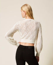 Load image into Gallery viewer, Twinset Diamond Pattern Cardigan with Pearls