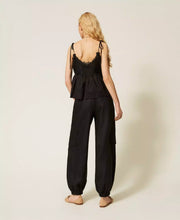 Load image into Gallery viewer, Twinset Linen Joggers in Black