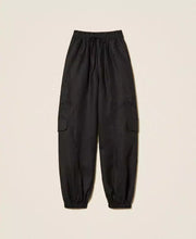 Load image into Gallery viewer, Twinset Linen Joggers in Black