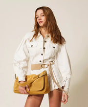 Load image into Gallery viewer, Twinset Denim Jacket with Embroidery in White