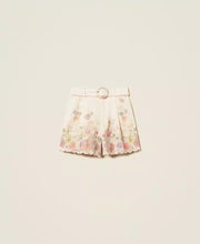 Load image into Gallery viewer, Twinset Linen Floral Shorts in Wildflower Pastel