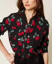 Load image into Gallery viewer, Twinset Poplin Shirt with Cherry Print