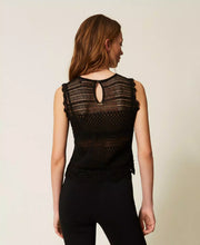 Load image into Gallery viewer, Twinset Knit Top with Shimmer in Black