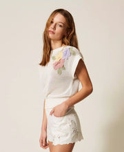 Load image into Gallery viewer, Twinset Knit Top with Flowers
